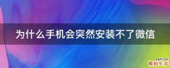 为什么手机会突然安装不了微信