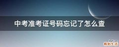 中考准考证号码忘记了怎么查