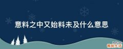 意料之中又始料未及什么意思