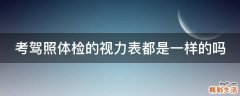 考驾照体检的视力表都是一样的吗