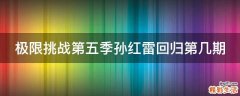 极限挑战第五季孙红雷回归第几期