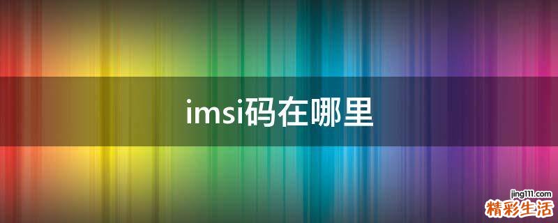 imsi码在哪里