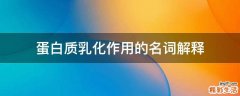 蛋白质乳化作用的名词解释