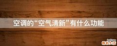 空调的“空气清新”有什么功能