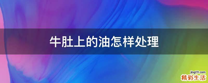 牛肚上的油怎样处理