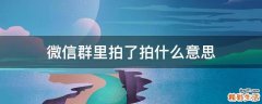 微信群里拍了拍什么意思