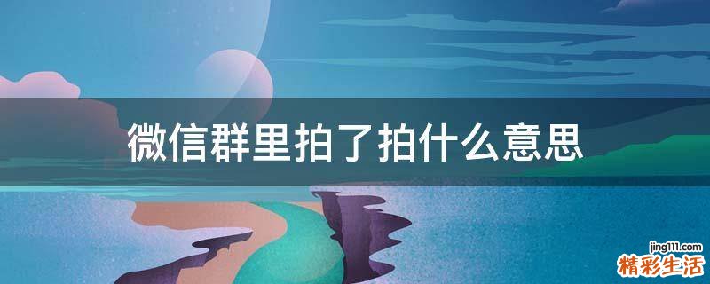 微信群里拍了拍什么意思