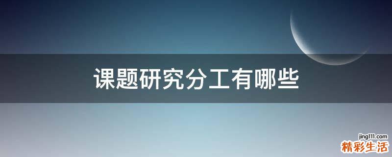 课题研究分工有哪些
