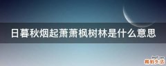 日暮秋烟起萧萧枫树林是什么意思