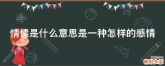 情愫是什么意思是一种怎样的感情