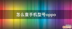 怎么查手机型号oppo