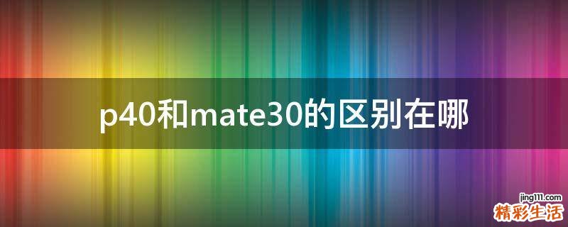 p40和mate30的区别在哪