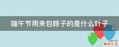 端午节用来包粽子的是什么叶子