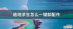 绝地求生怎么一键卸配件