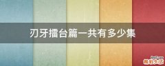 刃牙擂台篇一共有多少集