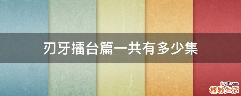 刃牙擂台篇一共有多少集