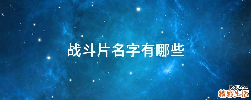 战斗片名字有哪些