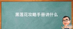 黑莲花攻略手册讲什么