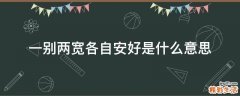 一别两宽各自安好是什么意思