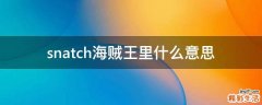 snatch海贼王里什么意思