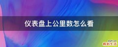 仪表盘上公里数怎么看