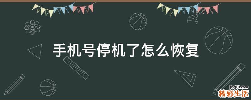 手机号停机了怎么恢复