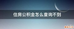 住房公积金怎么查询不到