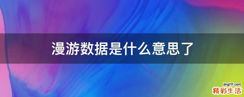 漫游数据是什么意思了