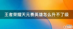 王者荣耀天元赛英雄怎么升不了级