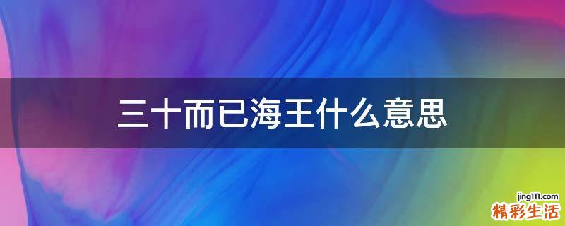 三十而已海王什么意思