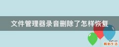 文件管理器录音删除了怎样恢复