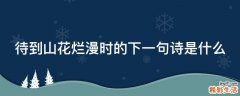 待到山花烂漫时的下一句诗是什么