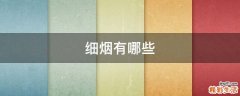 细烟有哪些