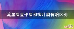 流星眉直平眉和柳叶眉有啥区别