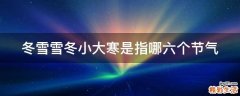 冬雪雪冬小大寒是指哪六个节气