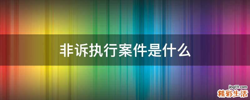 非诉执行案件是什么