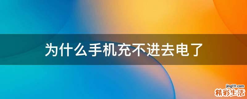 为什么手机充不进去电了