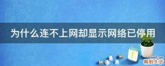 为什么连不上网却显示网络已停用