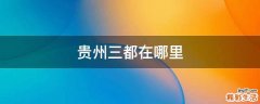 贵州三都在哪里