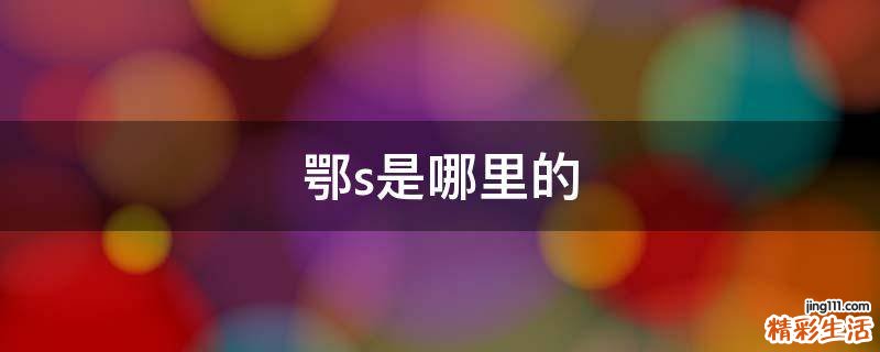 鄂s是哪里的