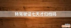 转驾驶证七天才归档吗