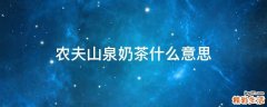 农夫山泉奶茶什么意思