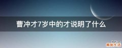 曹冲才7岁中的才说明了什么