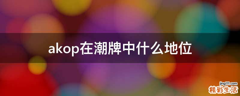akop在潮牌中什么地位