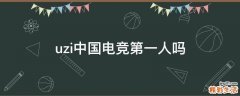 uzi中国电竞第一人吗
