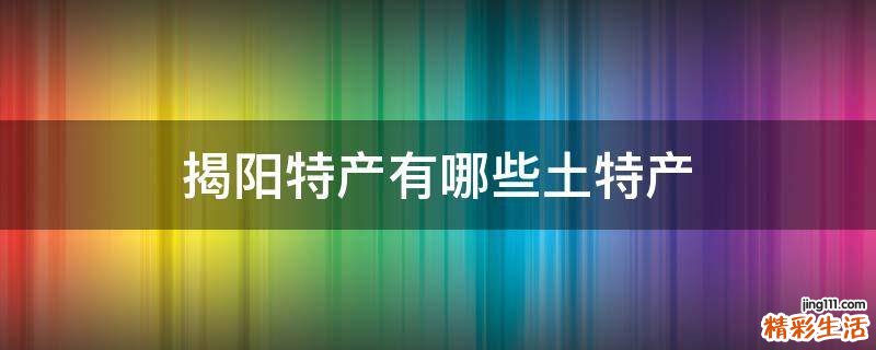 揭阳特产有哪些土特产