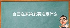 自己在家染发要注意什么