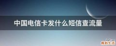 中国电信卡发什么短信查流量