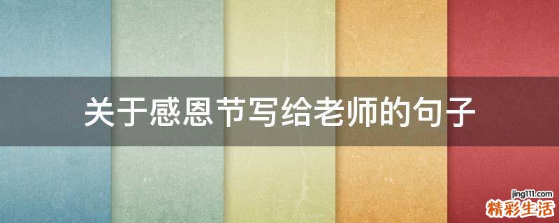 关于感恩节写给老师的句子