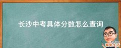 长沙中考具体分数怎么查询